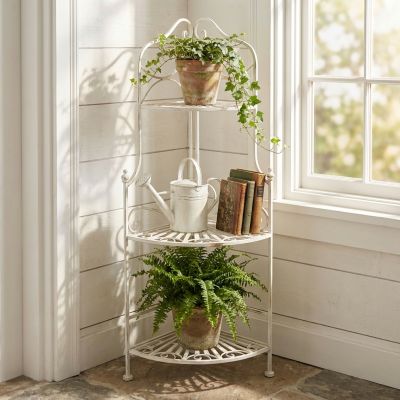 ELOÏSE - scaffale 3 piani angolare stile provenzale in ferro verniciato