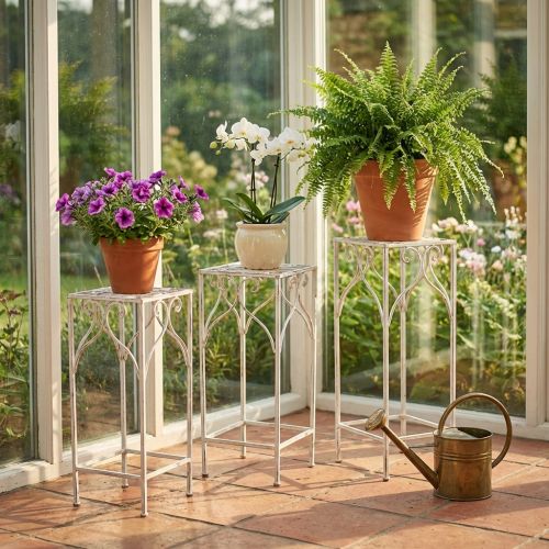 DORIAN - set di 3 fioriere quadrato