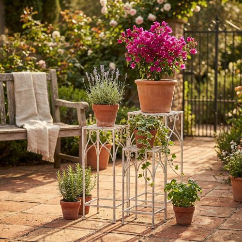 DORIAN - set di 3 fioriere quadrato