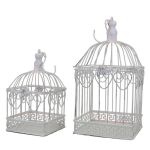 SAMUEL - set di 2 gabbie rettangolari stile provenzale in ferro verniciato
