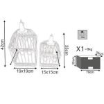 SAMUEL - set di 2 gabbie rettangolari stile provenzale in ferro verniciato
