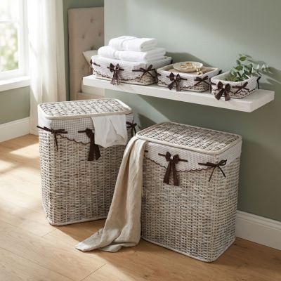 set di 5 cesti porta biancheria