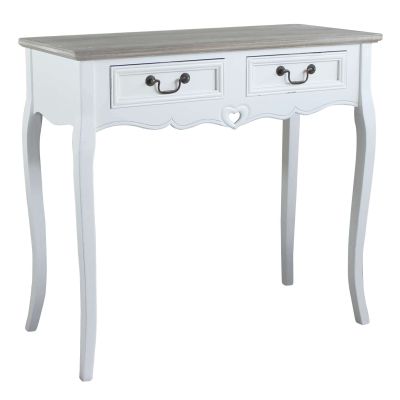 mobiletto con 2 cassetti in legno di paulownia shabby chic