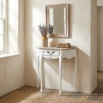 mobiletto con 1 cassetto in legno di paulownia shabby chic