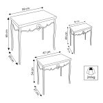 ROLAND - set 3 tavolini in legno di paulownia shabby chic