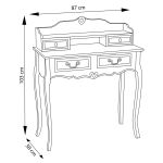 LOR - Scrittoio con 4 cassetti in legno di paulownia