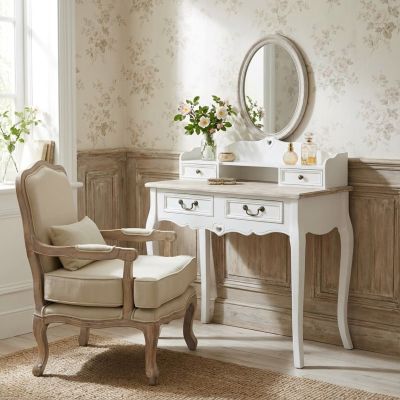 LOR - Scrittoio con 4 cassetti in legno di paulownia