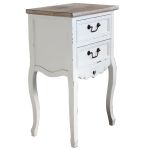 FLORIAN - mobiletto 2 cassetti in legno di paulownia shabby chic