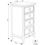 CAMILLE - cassettiera 4 cassetti in legno di paulownia shabby chic