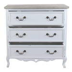 CAROLINE - cassettiera 3 cassetti in legno di paulownia shabby chic