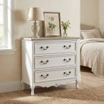 CAROLINE - cassettiera 3 cassetti in legno di paulownia shabby chic