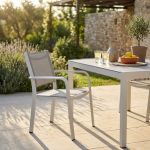 SPLENDOR - poltrona da giardino in alluminio e textilene impilabile