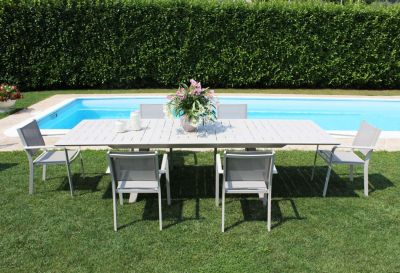 SPLENDOR - poltrona da giardino in alluminio e textilene impilabile