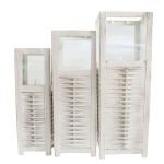 set di 3 lanterne in acciaio quadrate