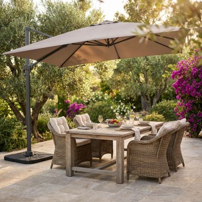 BACTRUS - ombrellone da giardino decentrato 3 x 3 m