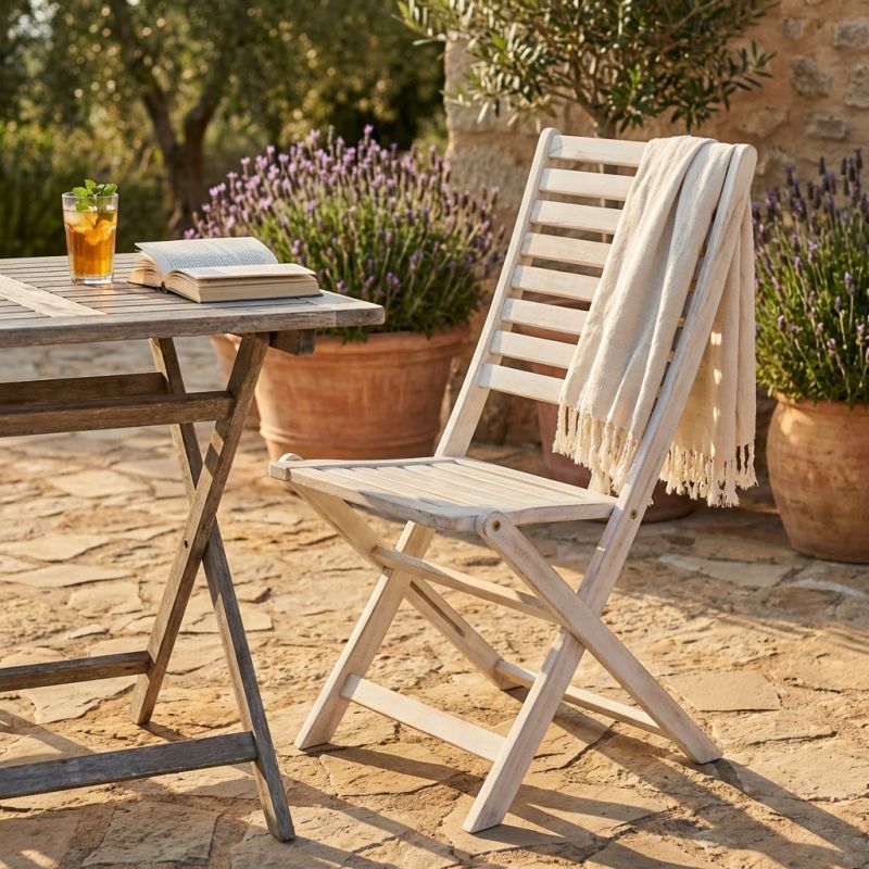 SORTIS - sedia da giardino pieghevole in legno massiccio di acacia