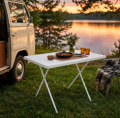 tavolino da campeggio pieghevole salvaspazio in pvc