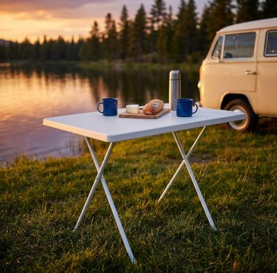tavolino da campeggio pieghevole salvaspazio in pvc