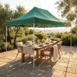 DIADEMA - gazebo pieghevole e richiudibile completo di sacca protettiva in acciaio 3 x 4,5 m