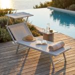 HUGO - lettino mare prendisole pieghevole in alluminio con tettuccio