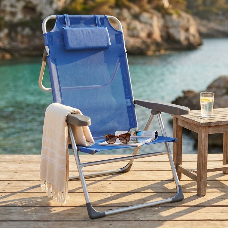 spiaggina mare prendisole pieghevole completa di cuscino cm 67 x 65 x 99 h