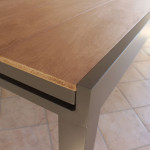 VIDUUS - set tavolo in alluminio e teak cm 160/240 x 95 x 75 h con 6 poltrone Viduus