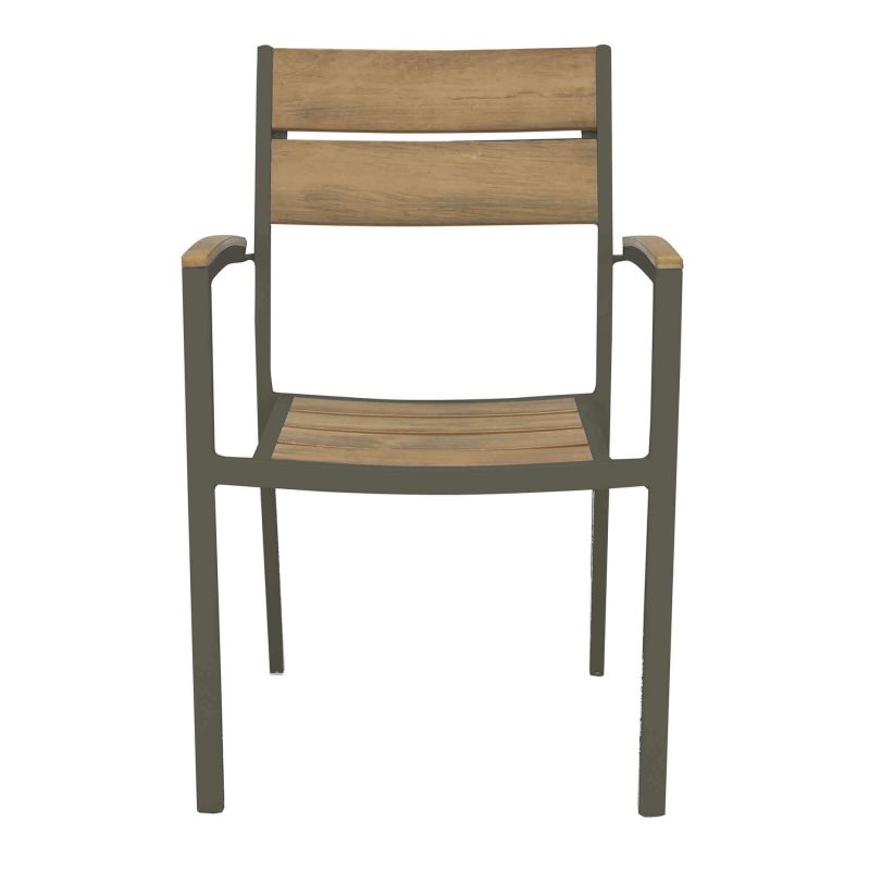 VIDUUS - set tavolo in alluminio e polywood cm 160/240 x 95 x 75 h con 6 poltrone Viduus