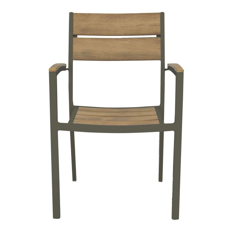 VIDUUS - set tavolo in alluminio e polywood cm 160/240 x 95 x 75 h con 8 poltrone Viduus