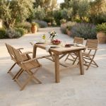 ORATOR - set tavolo in teak cm 160/240 x 90 x 77 h con 4 poltrone Orator