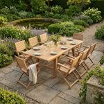 ORATOR - set tavolo in teak cm 160/240 x 90 x 77 h con 8 poltrone Orator