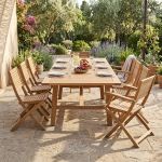 ORATOR - set tavolo in teak cm 160/240 x 90 x 77 h con 6 sedie e 2 poltrone Orator