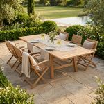 ORATOR - set tavolo in teak cm.220/300 x 100 x 77 h con 6 poltrone Orator