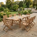 ORATOR - set tavolo in teak cm.220/300 x 100 x 77 h con 8 poltrone Orator