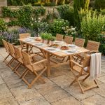 ORATOR - set tavolo in teak cm.220/300 x 100 x 77 h con 10 poltrone Orator