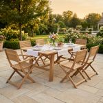 ORATOR - set tavolo in teak cm.220/300 x 100 x 77 h con 4 sedie e 2 poltrone Orator