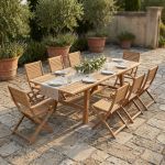 ORATOR - set tavolo in teak cm.220/300 x 100 x 77 h con 6 sedie e 2 poltrone Orator