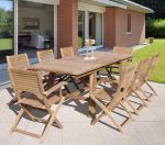 ORATOR - set tavolo in teak cm.220/300 x 100 x 77 h con 6 sedie e 2 poltrone Orator