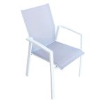 JERRI - set tavolo in alluminio cm 135/270 x 90 x 75 h con 8 poltrone Lotus