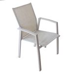 JERRI - set tavolo in alluminio cm 135/270 x 90 x 75 h con 6 poltrone Lotus