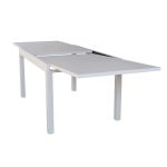 JERRI - set tavolo in alluminio cm 135/270 x 90 x 75 h con 6 poltrone Lotus