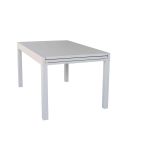 JERRI - set tavolo in alluminio cm 135/270 x 90 x 75 h con 6 poltrone Lotus