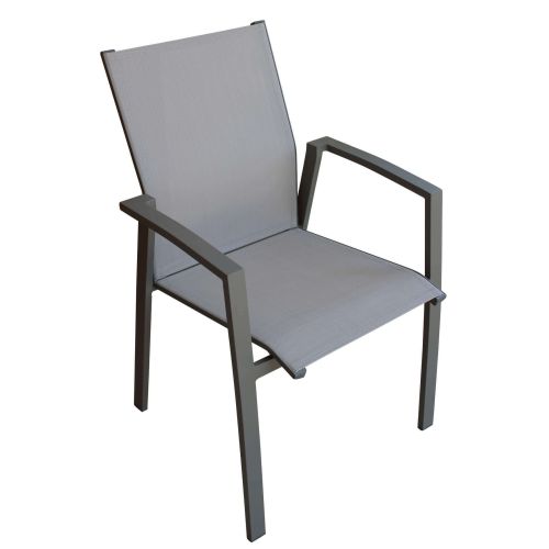 JERRI - set tavolo in alluminio cm 135/270 x 90 x 75 h con 6 poltrone Lotus