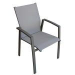 JERRI - set tavolo in alluminio cm 135/270 x 90 x 75 h con 8 poltrone Lotus