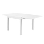 JERRI - set tavolo in alluminio cm 90/180 x 90 x 75 h con 4 poltrone Lotus