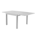 JERRI - set tavolo in alluminio cm 90/180 x 90 x 75 h con 6 poltrone Lotus