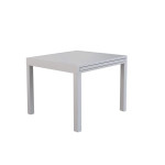 JERRI - set tavolo in alluminio cm 90/180 x 90 x 75 h con 6 poltrone Lotus