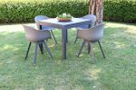 JERRI - set tavolo in alluminio cm 90/180 x 90 x 75 h con 4 poltrone Jessie