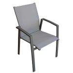 JERRI - set tavolo in alluminio cm 90/180 x 90 x 75 h con 4 poltrone Lotus