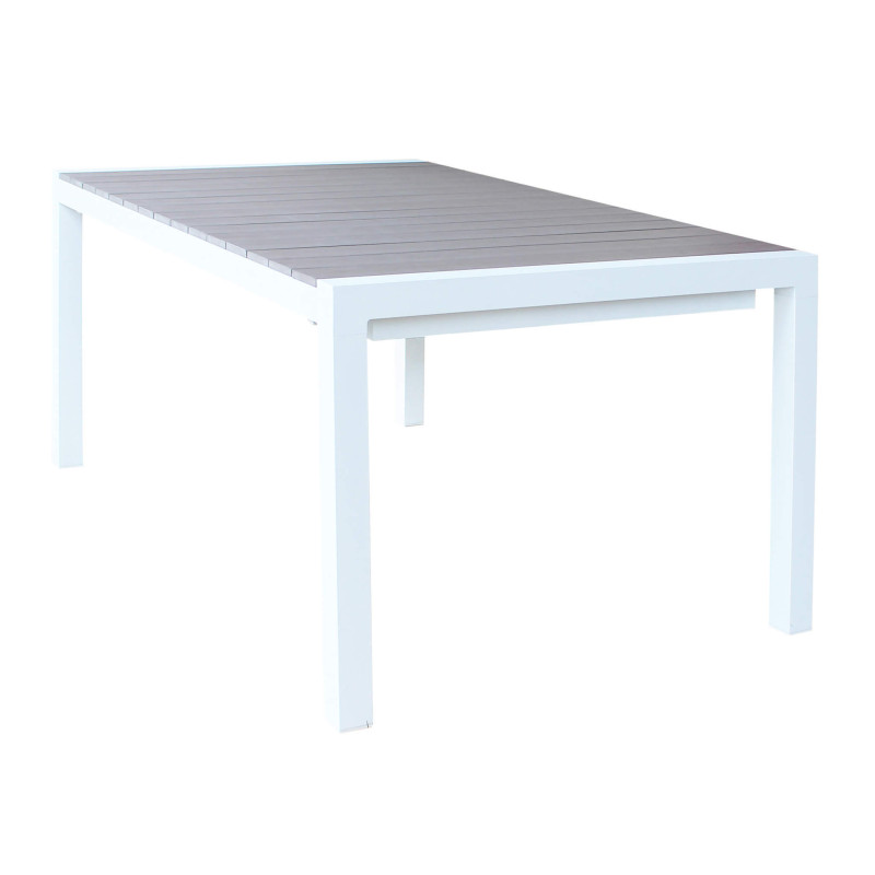LOIS - set tavolo in alluminio cm 162/242 x 100 x 74 h con 4 poltrone Lotus