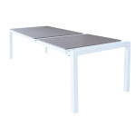 LOIS - set tavolo in alluminio cm 162/242 x 100 x 74 h con 8 poltrone Lotus